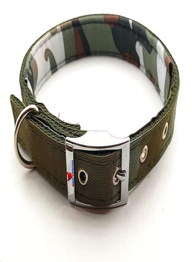 KsPups Soft Padded Army Printed Dog Leash Collar Set Nylon Foam Soft Adjustable Durable Collar and Leash 1 Inch (Suitable: Medium & Large Breed Dog - Army Print) - Image 2